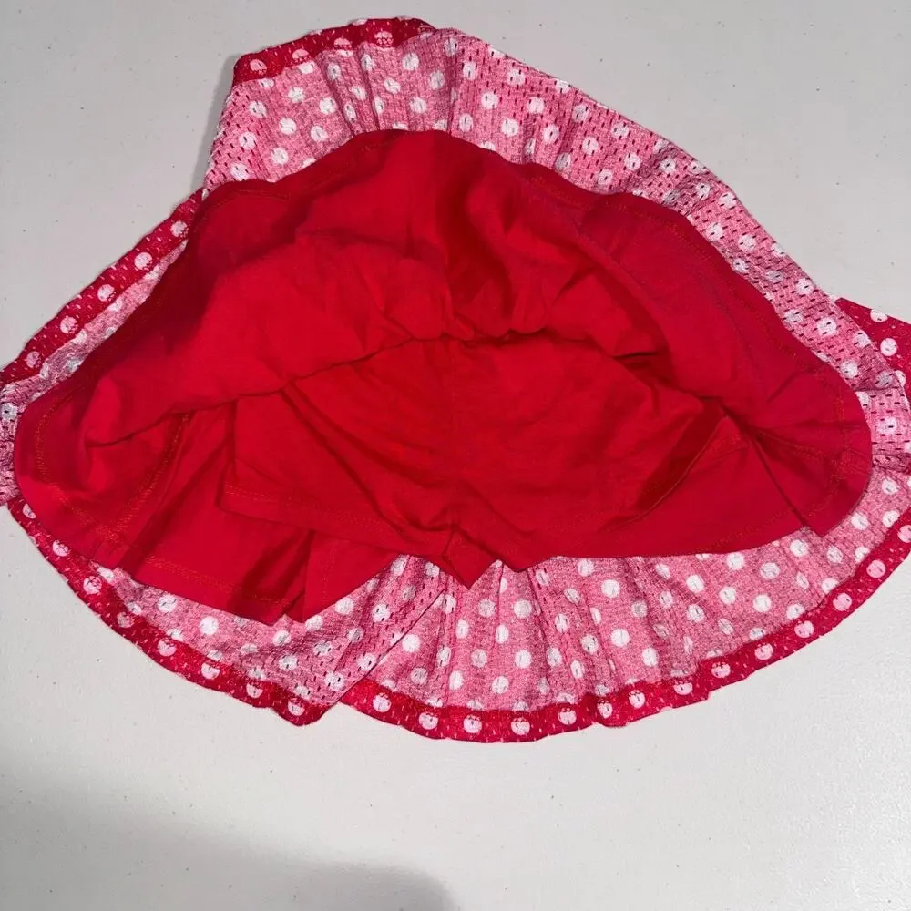 Disney Minnie Rock The Dots Girls 4 Polka Dot Skirt Built in Shorts Red White